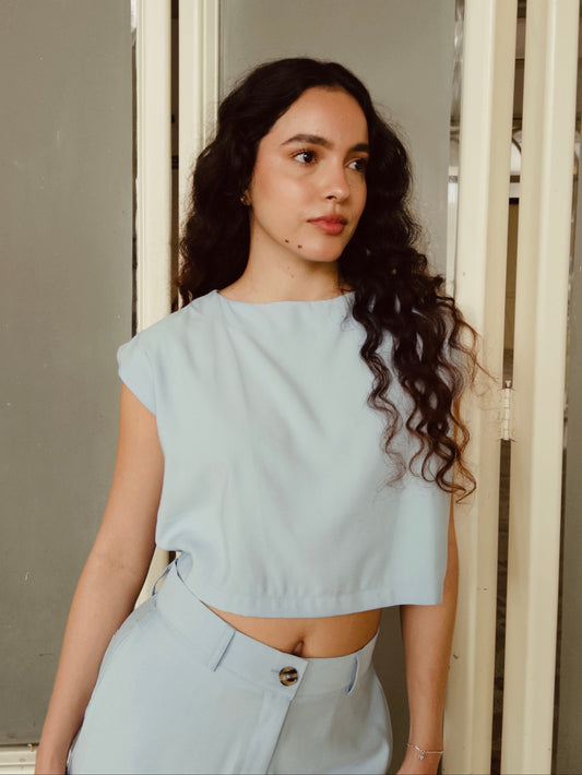 BLUSA MILANO CELESTE